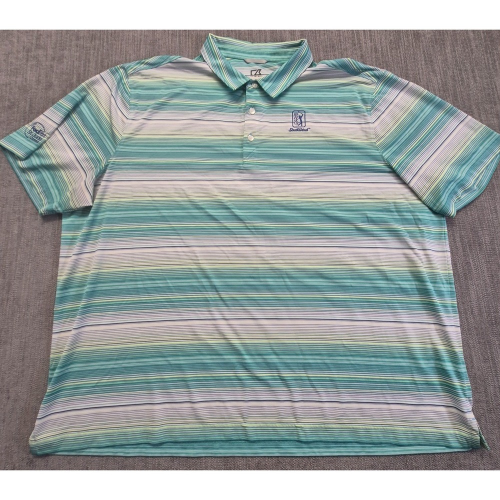 Cutter & Buck PGA Tour Golf Polo 3XL Stripe CB DryTec FedEx St. Jude Classic men